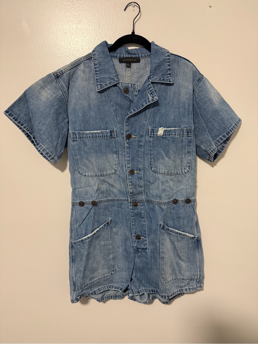 Dance & Marvel Light Blue Denim Top
